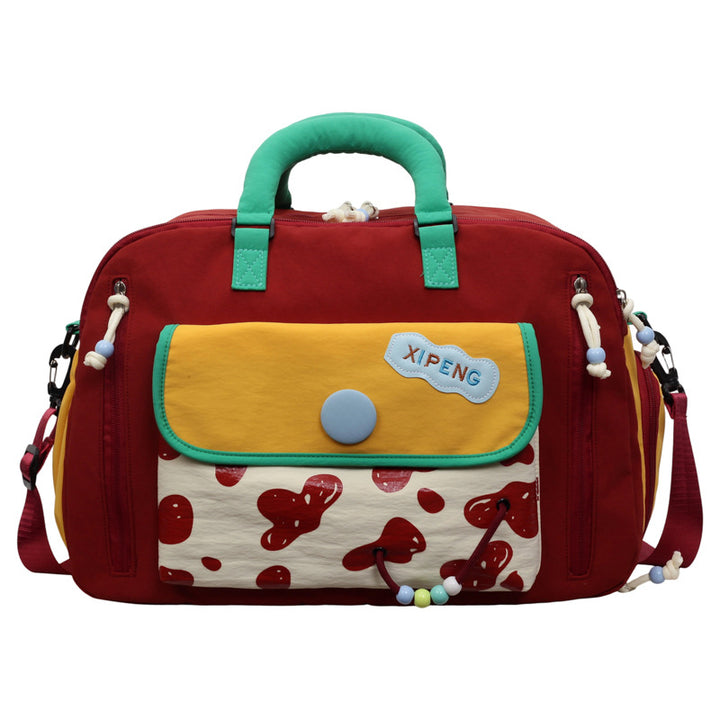 Colorful Graphic Print Travel Satchel