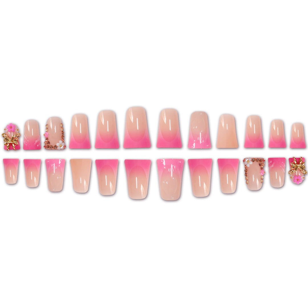 Glamorous Floral Press-On Nail Extensions Bowlift