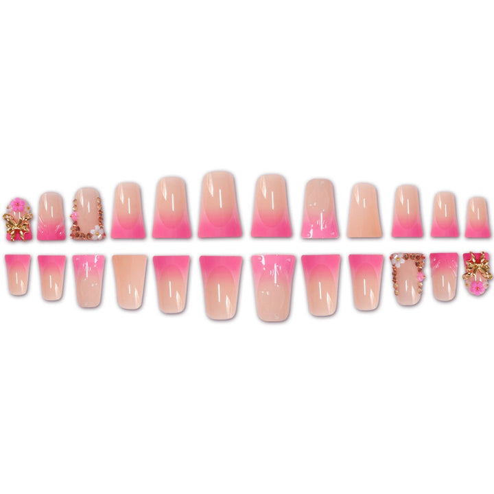 Glamorous Floral Press-On Nail Extensions Bowlift