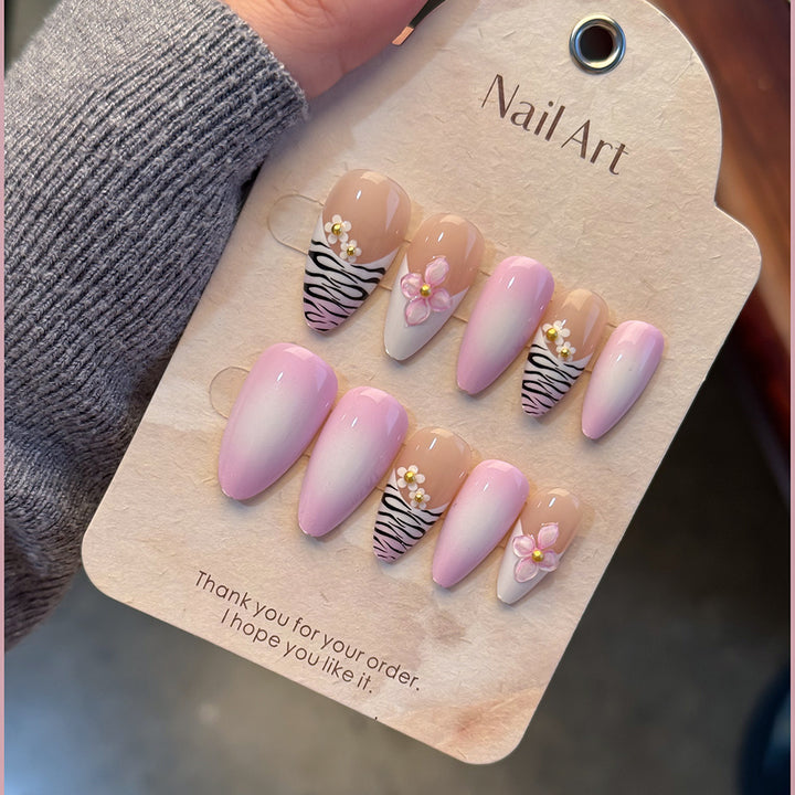Elegant Floral Embellished Press-On Nails Bowlift