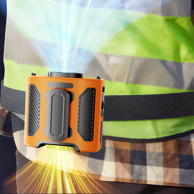 Cooling portable dual-channel rechargeable clip-on wearable cooling fan with emergency light and USB charging Bowlift