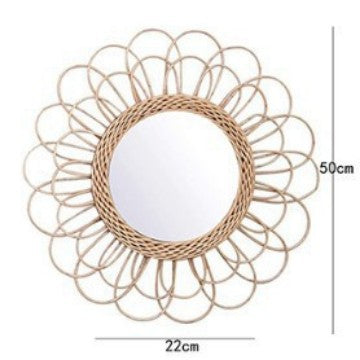 Decorative Wall Mirror Made of Rattan Bowlift