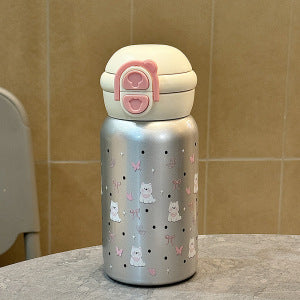 Ladies Insulated Drinking Bottle with Secure Click Closure and Charming Animal Design Bowlift
