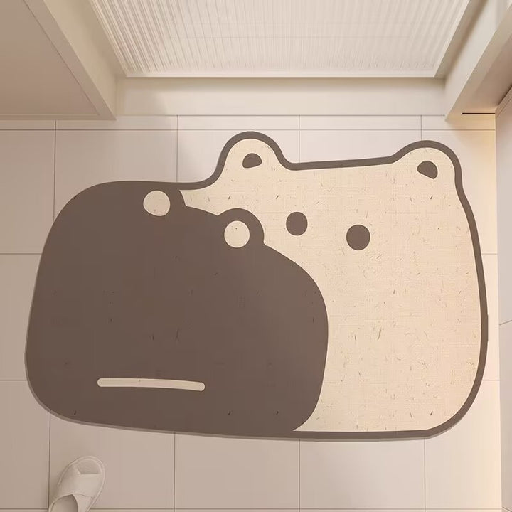 Cute Hippo-Shaped Bath Mat
