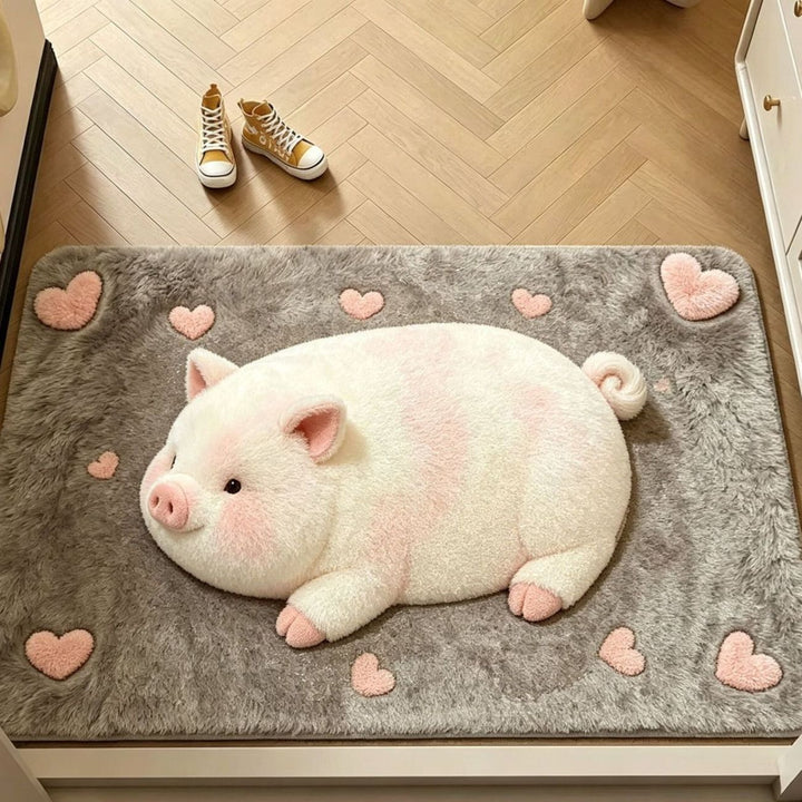Cute seal-shaped plush bath mat