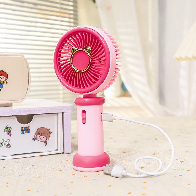 Women's Portable Hand Fan with Cute Animal Design Bowlift