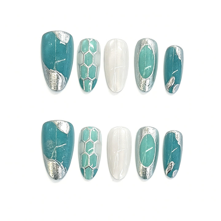 Decorative Gel Press-On Nail Set Bowlift