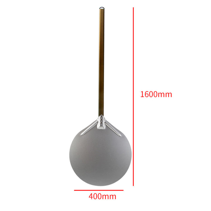 long wooden handled round aluminum pizza peel with reinforced neck Bowlift