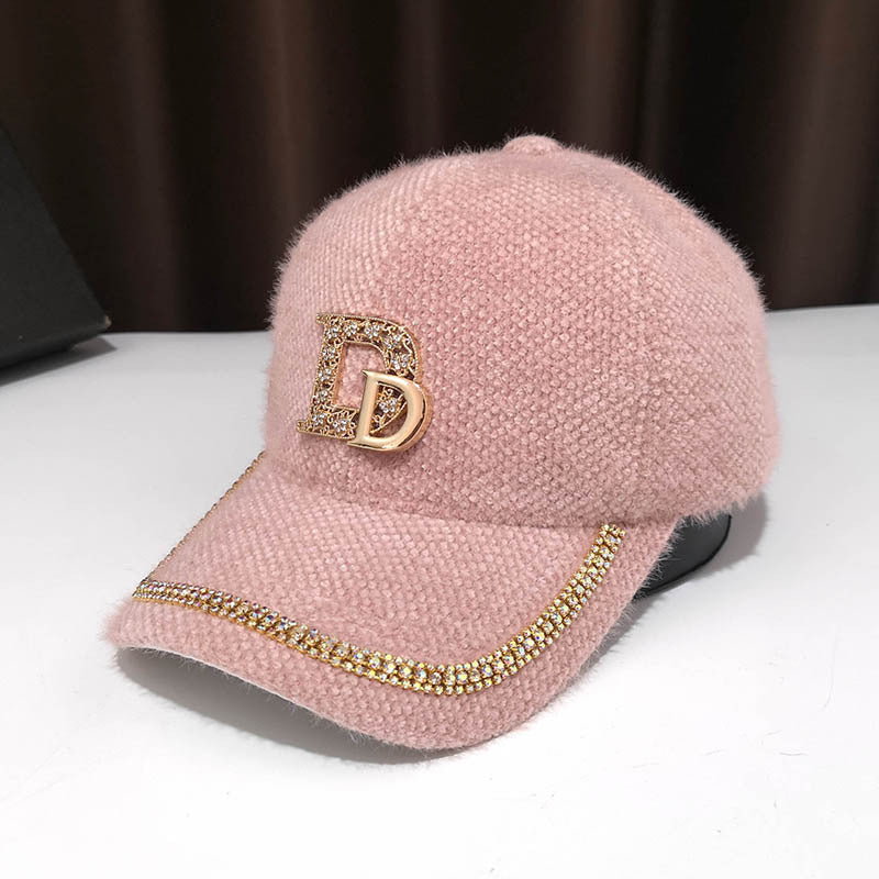 Women's Luxury Embellished Fleece Baseball Cap Bowlift