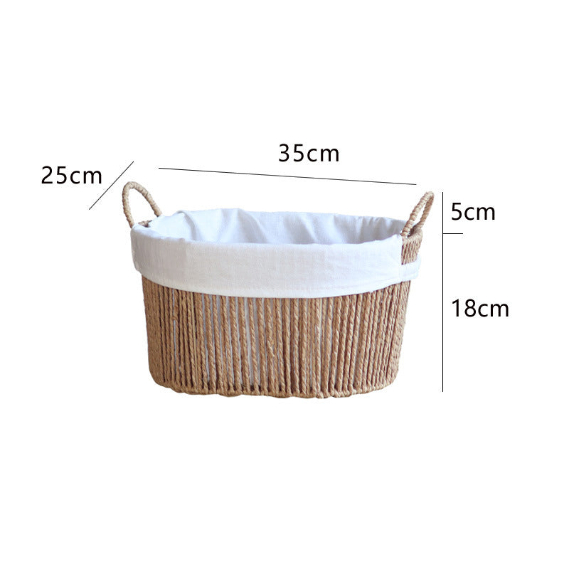 Handcrafted storage basket with white cotton lining Bowlift