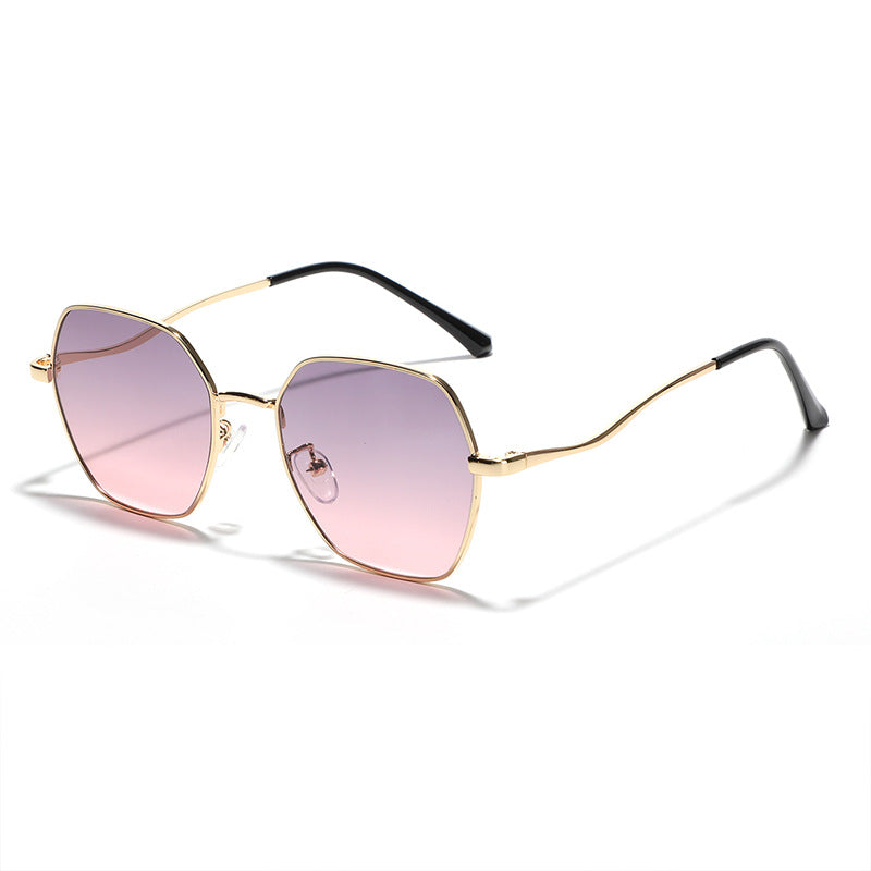 Women's geometric sunglasses with high-quality metal frame Bowlift