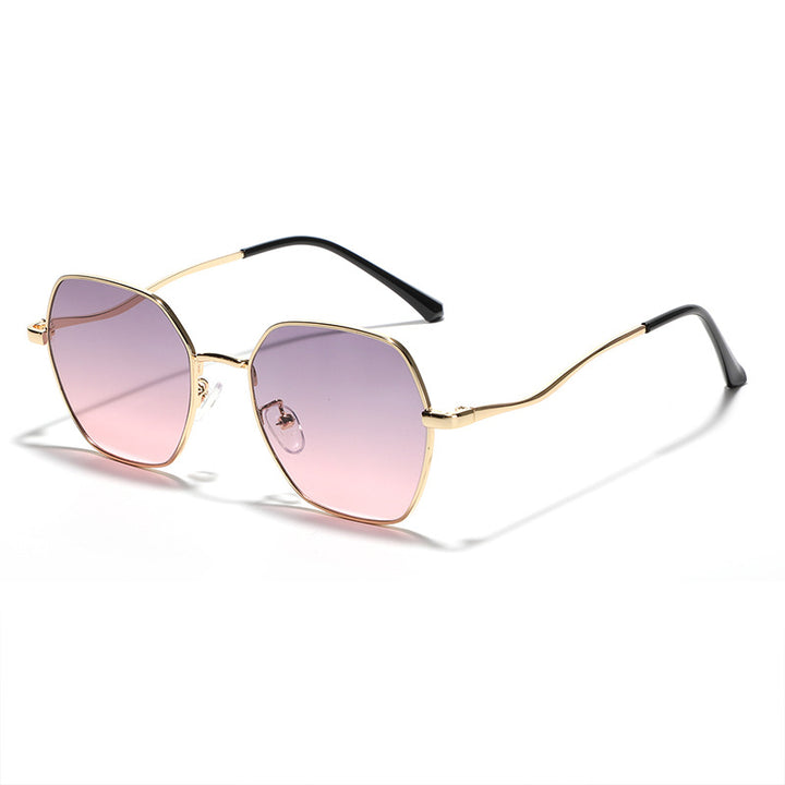 Women's geometric sunglasses with high-quality metal frame Bowlift