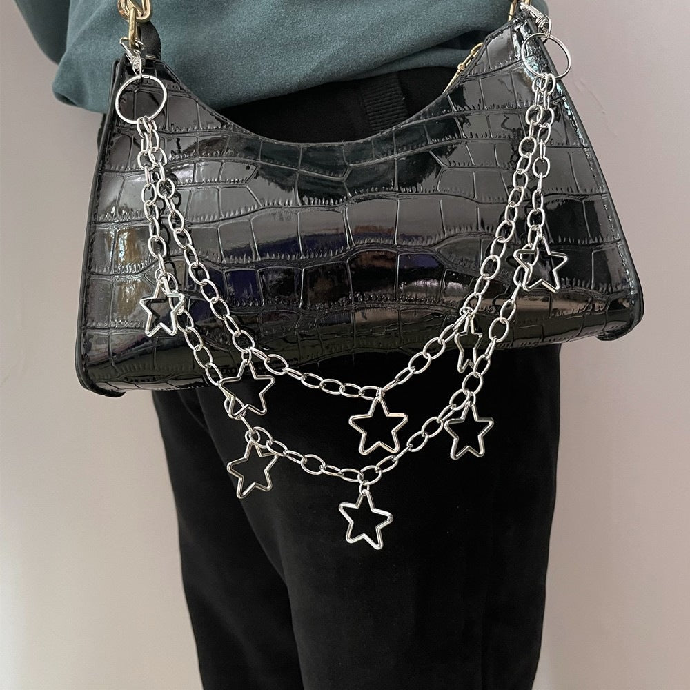 Fashionable chain belt with star pendants Bowlift