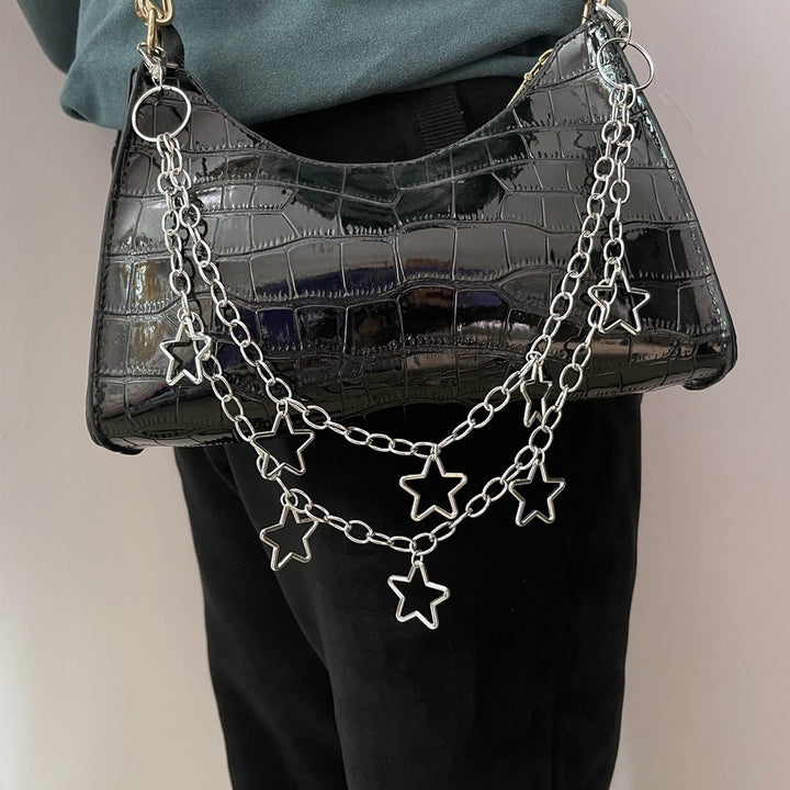 Fashionable chain belt with star pendants Bowlift