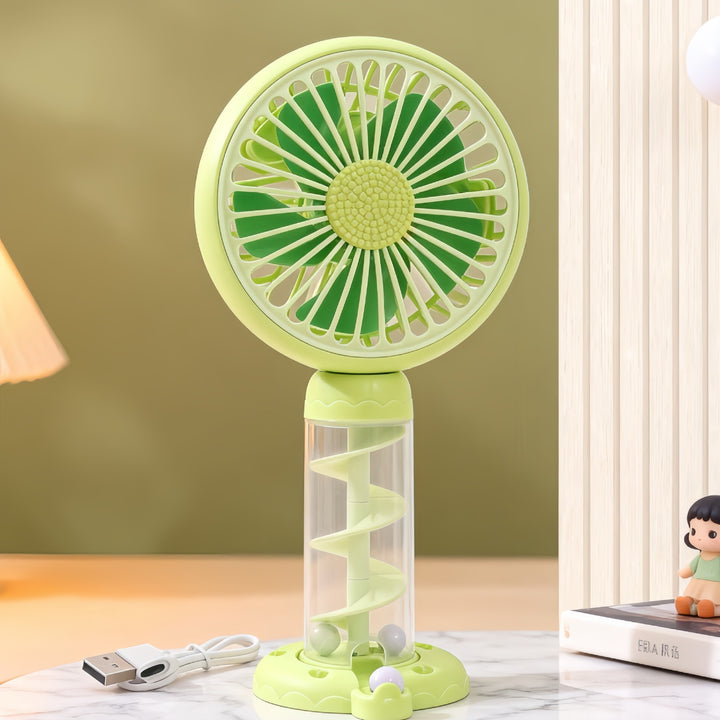 Women Portable Mini Fan with Spiral Structure and USB Connection Bowlift