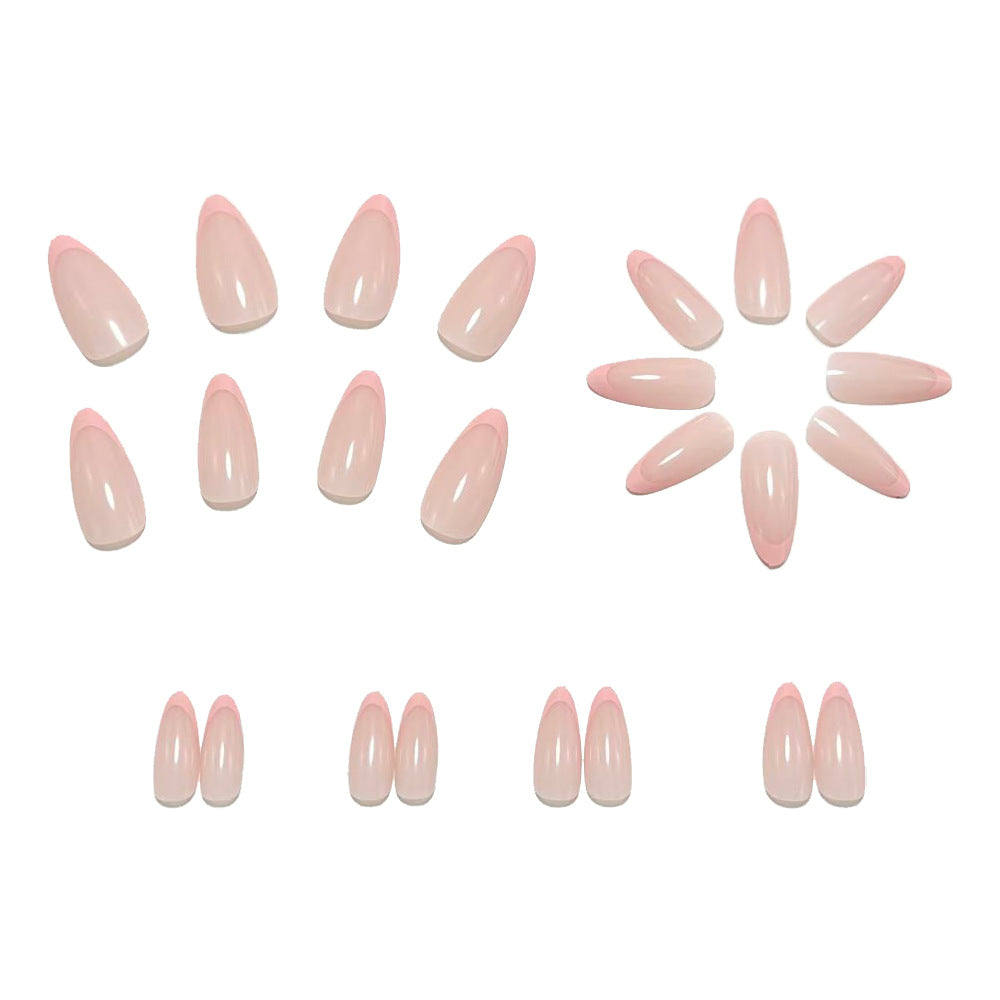 Elegant Stiletto Fake Nails with Filigree French Tip Design Bowlift