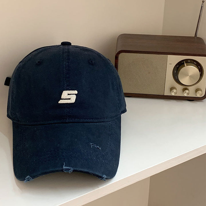 Men's Distressed Cotton Adjustable Baseball Cap Bowlift