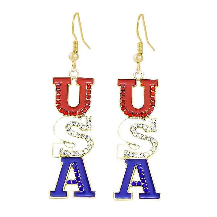 Women nan enamel horseshoe earrings with star motif and fishhook closure Bowlift