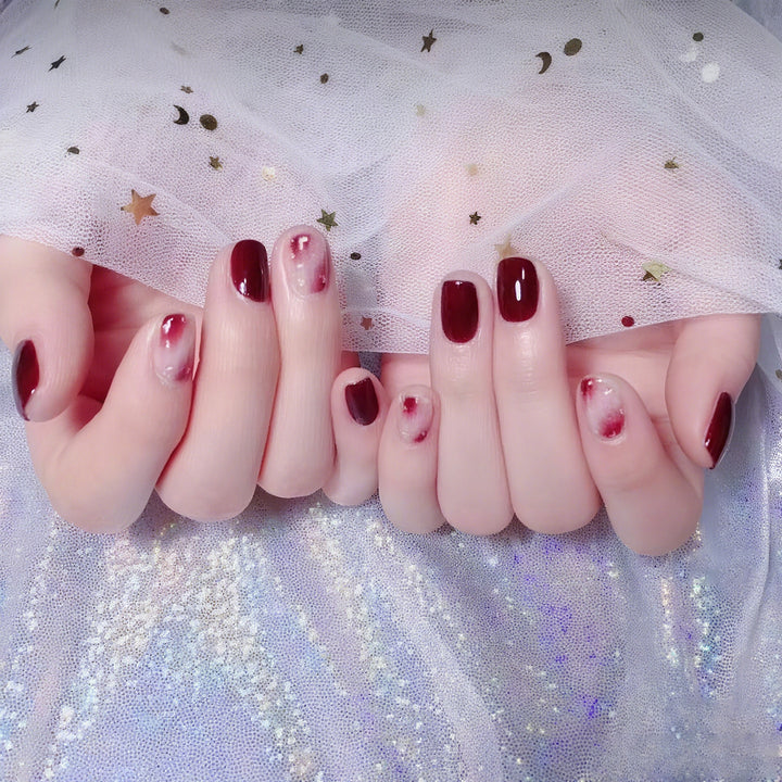 Artificial nails with glitter and gradient Bowlift