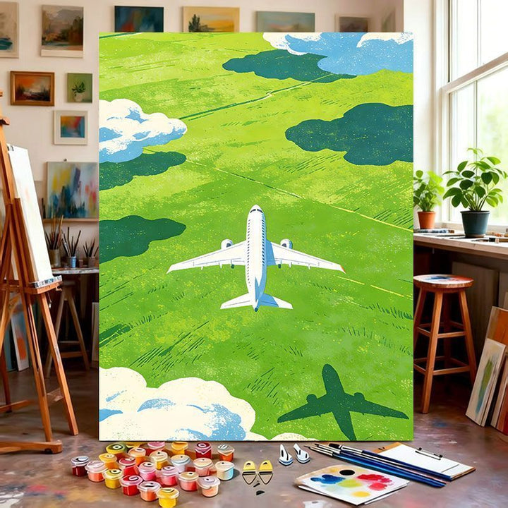 Airplane-Themed Canvas Art Print Bowlift