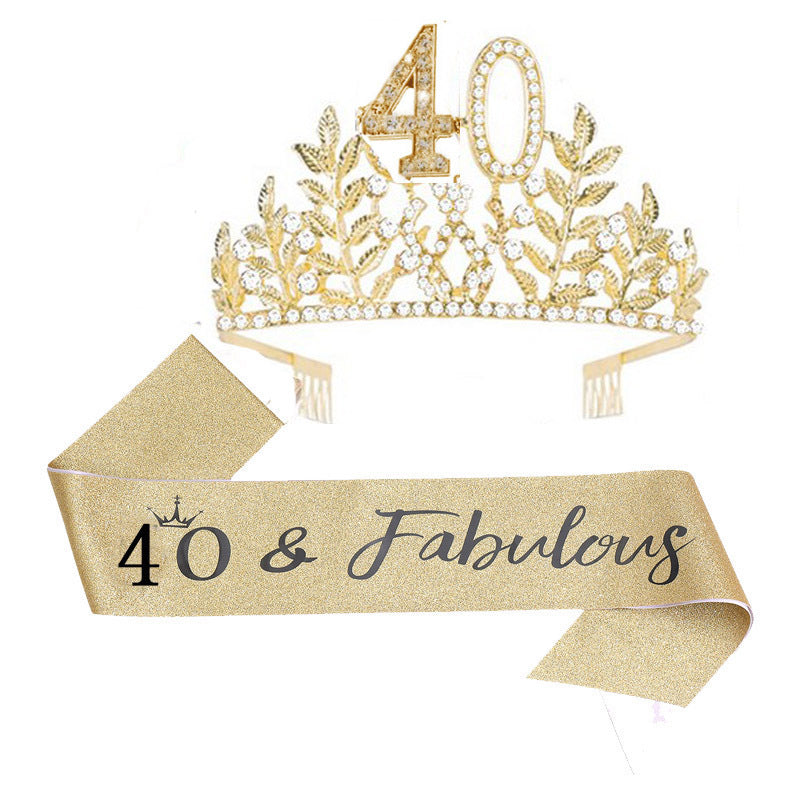 Women's Glamorous Birthday Crown with Shining Rhinestones Bowlift