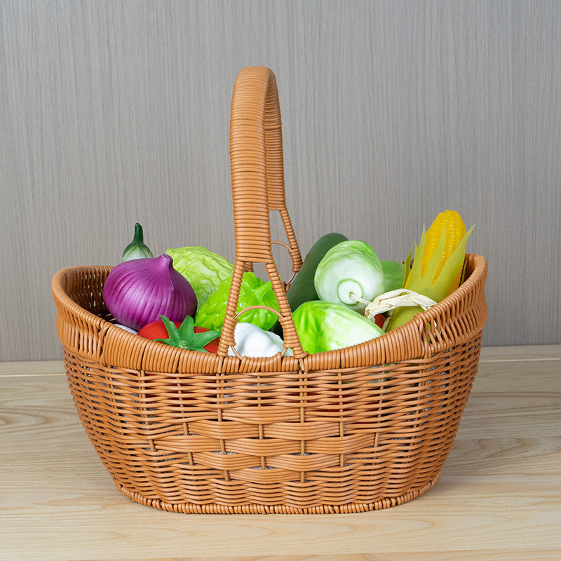 Handwoven Decorative Picnic Basket Bowlift