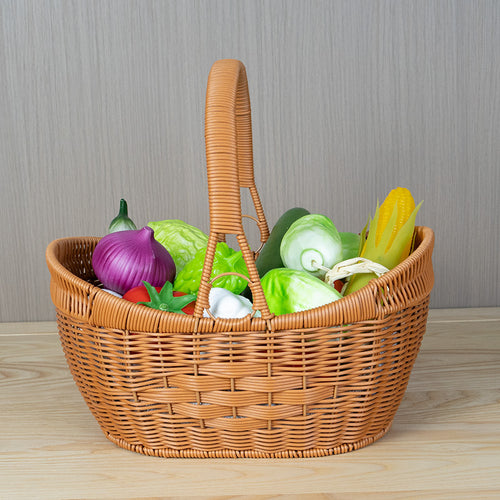 Handwoven Decorative Picnic Basket Bowlift
