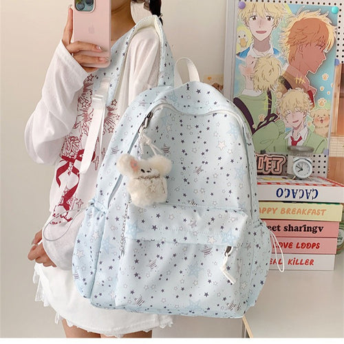 Backpack with Thoughtful Compartments and Trendy Star Motif Bowlift