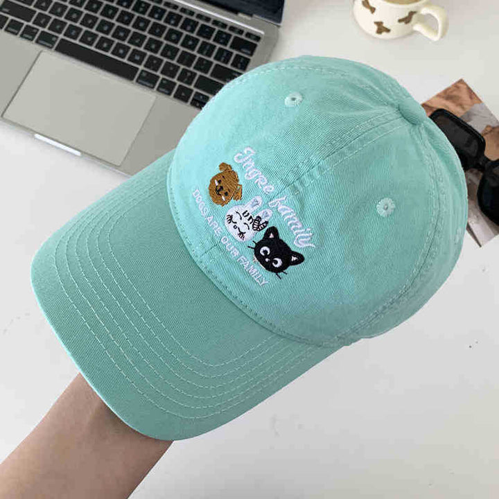Women's Playful Embroidered Animal Cap Bowlift
