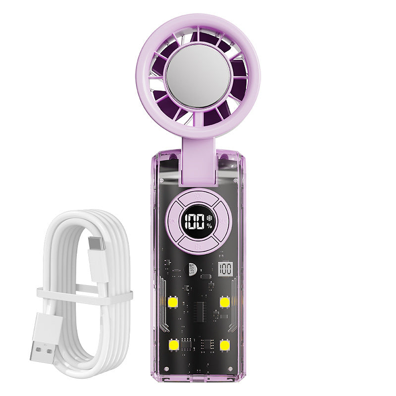 Ladies portable hand fan with integrated power bank Bowlift