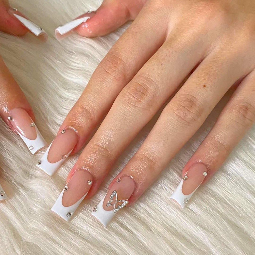 Premium French Tip Press-On Nails Bowlift