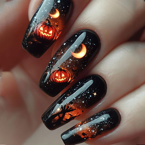 Halloween-Themed Glow-in-the-Dark Nail Art Bowlift