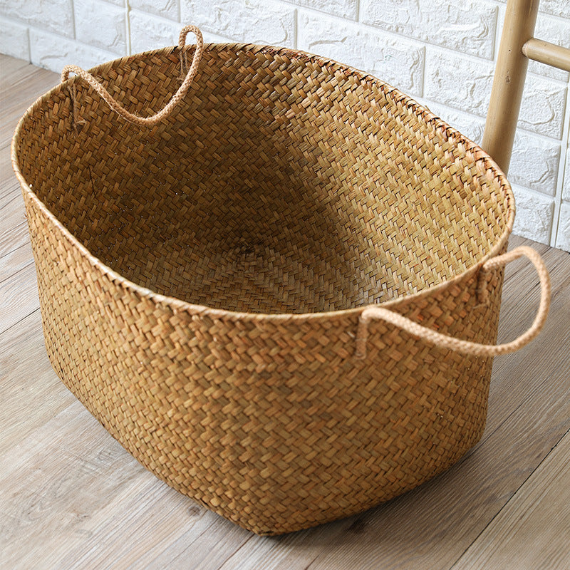 Large Handwoven Storage Basket Bowlift