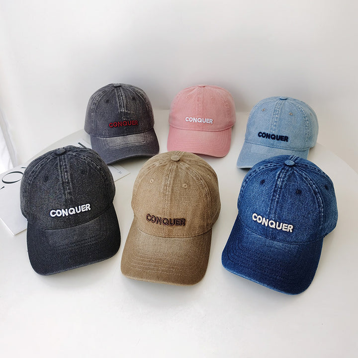 Women's Embroidered Casual Denim Cap Bowlift