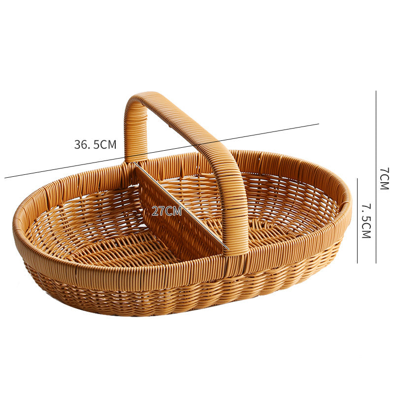 Woven Picnic Basket with Divider Bowlift