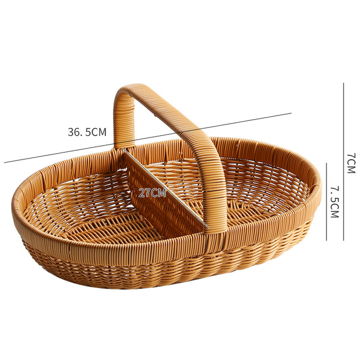 Woven Picnic Basket with Divider Bowlift
