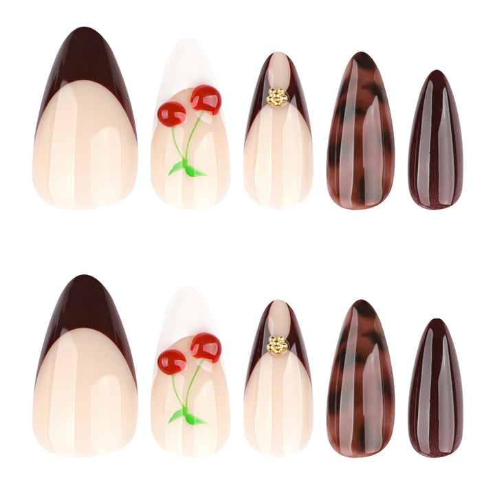 Artificial nail art with cherry blossom design Bowlift