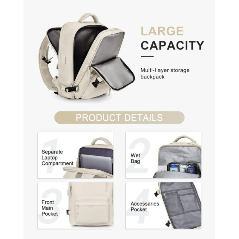 Multifunctional Travel Backpack with Insulated Laptop Compartment Bowlift