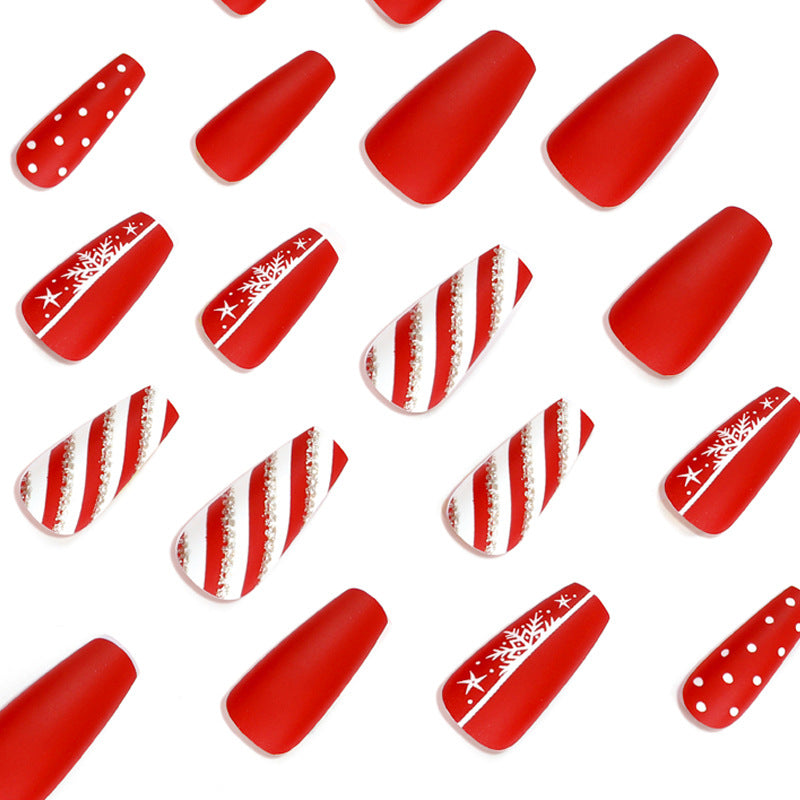 Artful Nail Extensions in Festive Design Bowlift