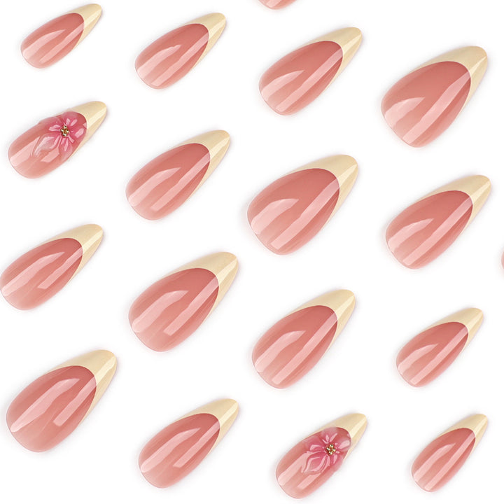 Artful stiletto nails with elegant flower accent Bowlift
