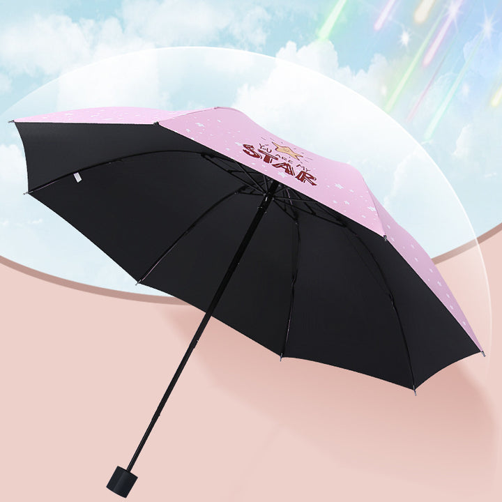 Women's Folding Umbrella with Animal Pattern Bowlift