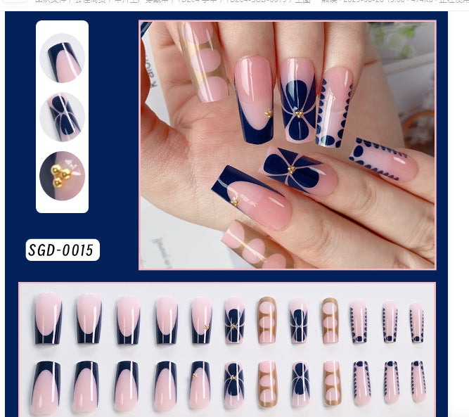 Artistic Press-On Nail Set Bowlift