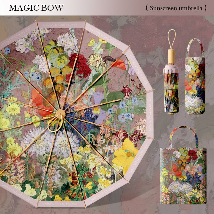 Ladies sun protection umbrella with elegant floral design Bowlift