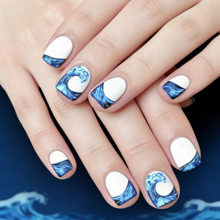 Artistic Ocean Wave Nail Art Set Bowlift