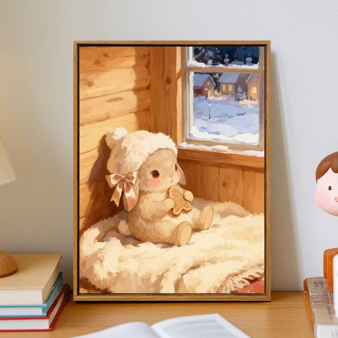 Cozy Cartoon Bunny Wall Art Bowlift