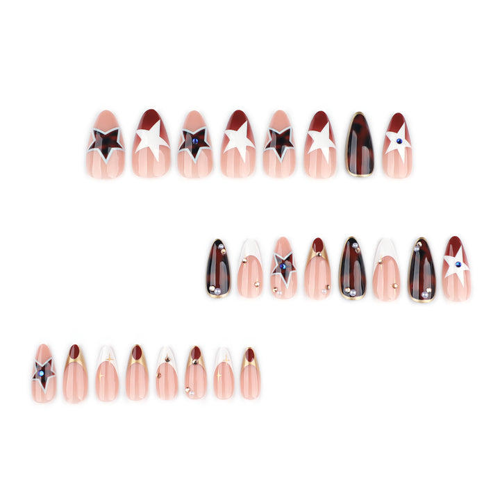 Artful Nail Extensions in Elegant Glamour Design Bowlift