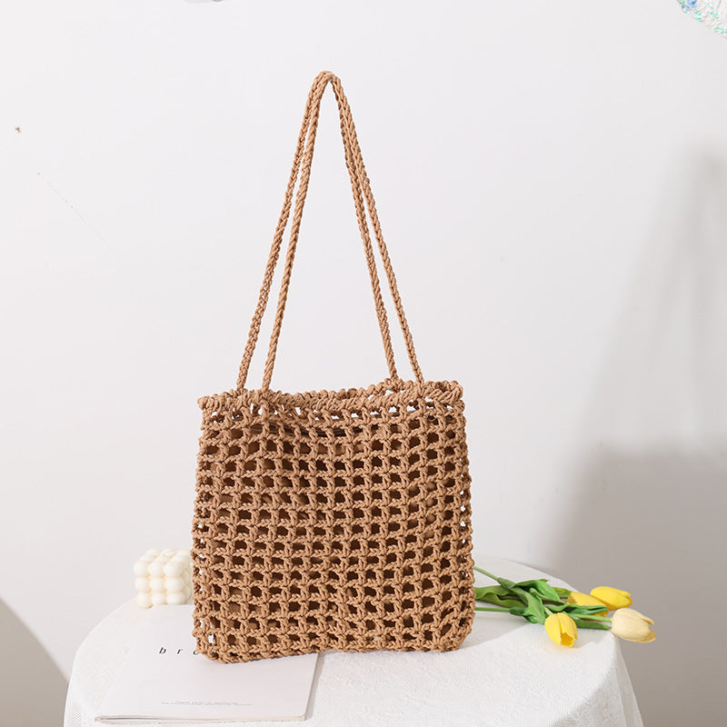 Handmade cotton carrier with decorative net design Bowlift