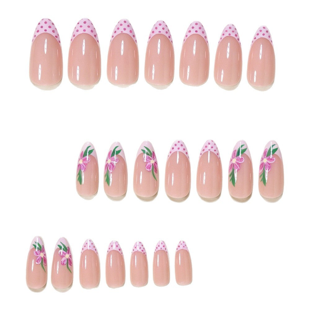 Artistic Floral Design Press-On Nails Bowlift