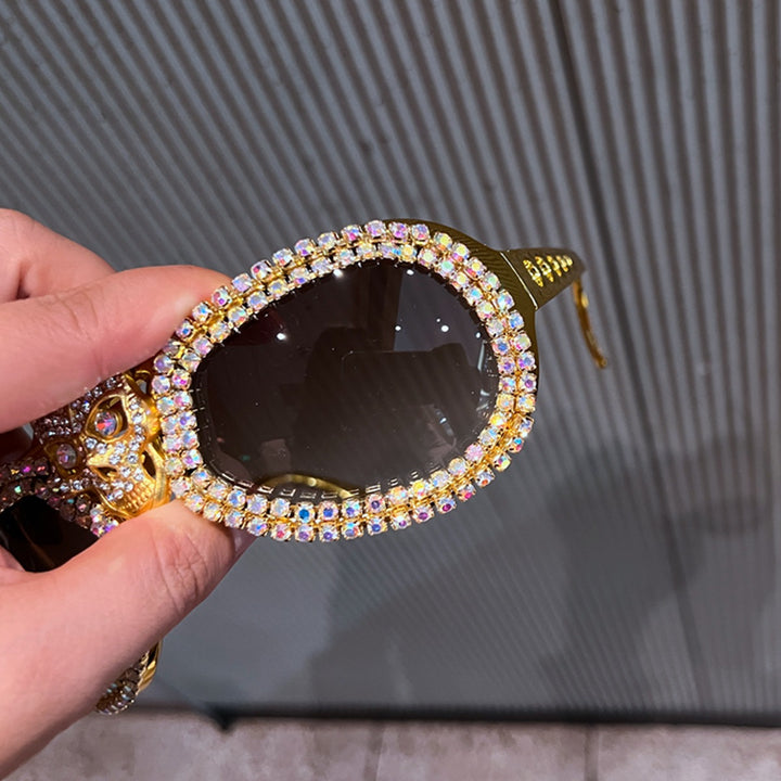 Women's statement sunglasses with eye-catching skull design and sparkling crystal detailing Bowlift