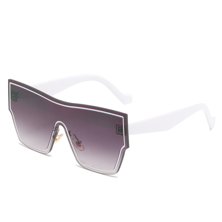 Women futuristic oversized wraparound sunglasses Bowlift